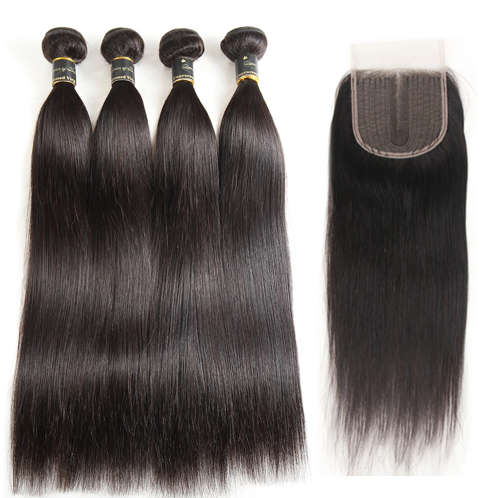 Peruvian Straight Hair Bundles With Closure Natural Color Human Hair Extension 3 4 Bundles With Middle Part 4*4 Lace Closure
Peruvian Straight Hair Bundles With Closure Natural Color Human Hair Extension 3 4 Bundles With Middle Part 4*4 Lace Closure