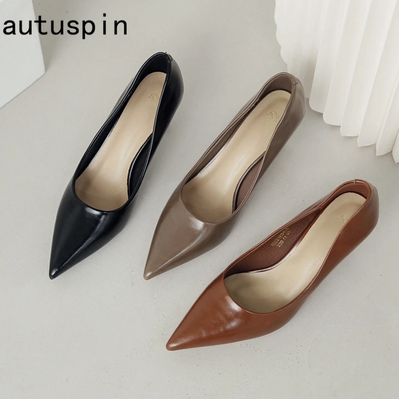 Autuspin Concise OL Dress Shoes Spring Newest Casual Shallow High Heels for Women Solid Color Comfortable Soft Pumps Footwear
Autuspin Concise OL Dress Shoes Spring Newest Casual Shallow High Heels for Women Solid Color Comfortable Soft Pumps Footwear