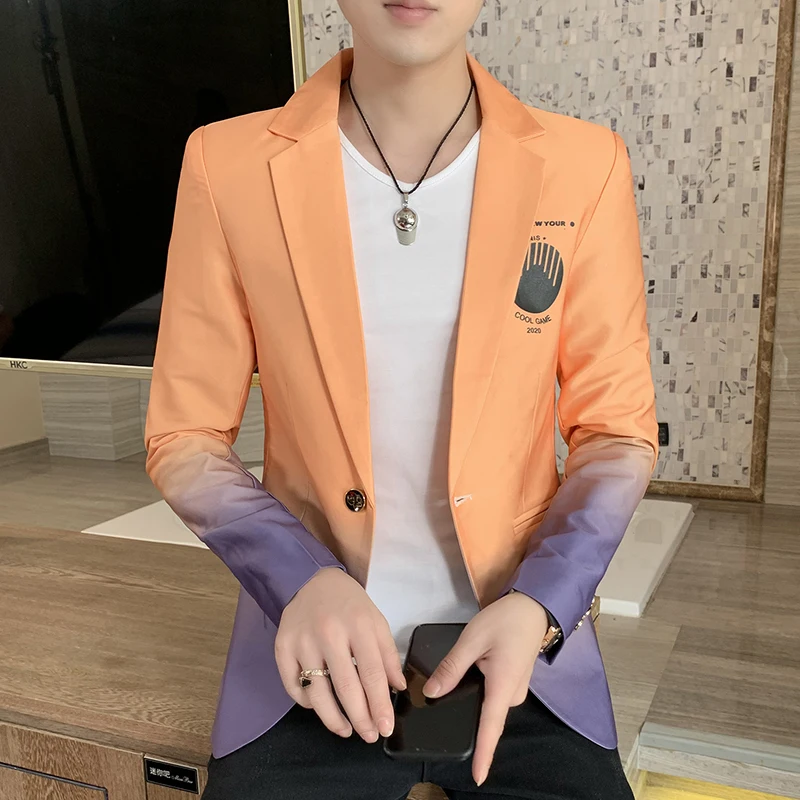 Blazer Hombre Men's Gradient Color Suit Trendy Mens Suit Blazer Hombre Casual Stage Costumes for Singers Mens Blazer Pattern
Blazer Hombre Men's Gradient Color Suit Trendy Mens Suit Blazer Hombre Casual Stage Costumes for Singers Mens Blazer Pattern