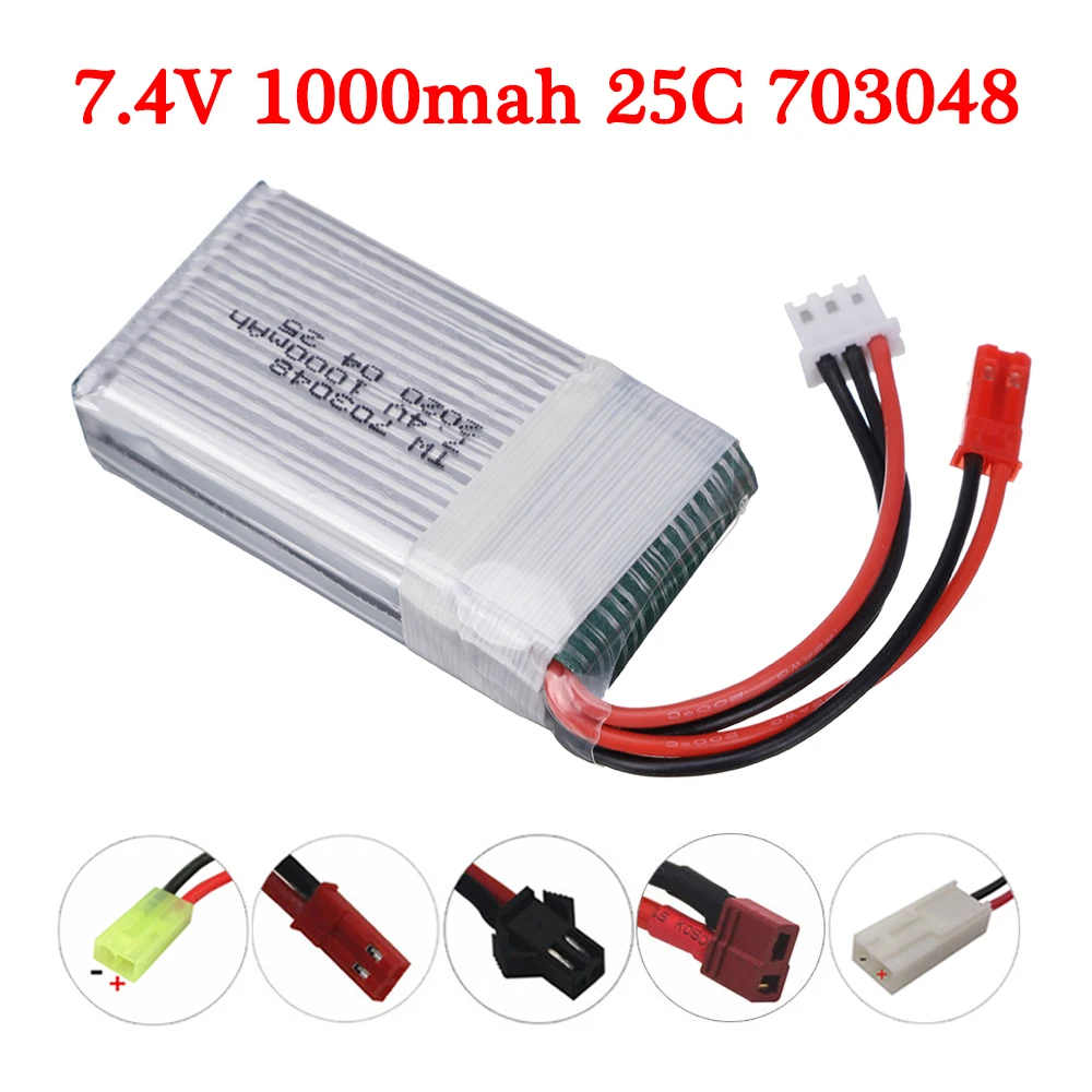 7 4 В 1000 мАч 703048 Lipo аккумулятор для MJXRC X600 U829A U829X F46 X601H JXD391 FT007 батарея