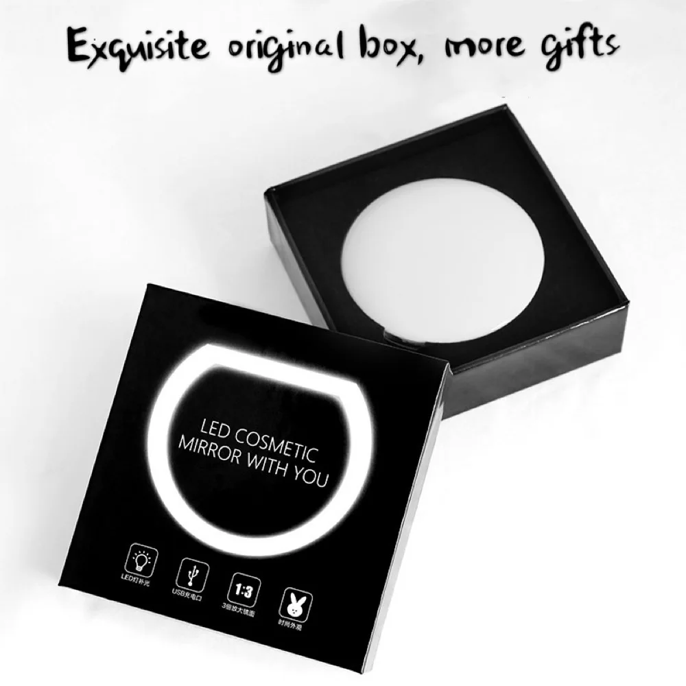 Portable LED Makeup Mirror USB Rechargeable Makeup Mirror 5 Colors 3 X Enlarged Luminous Makeup Mirror Light Mini Round
Portable LED Makeup Mirror USB Rechargeable Makeup Mirror 5 Colors 3 X Enlarged Luminous Makeup Mirror Light Mini Round