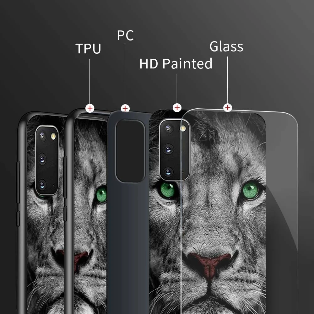 Фазы Moon Boho бежевый ржавчины закаленное стекло чехол для Samsung Galaxy S20 FE S22 S21 Ultra Note 20 S9