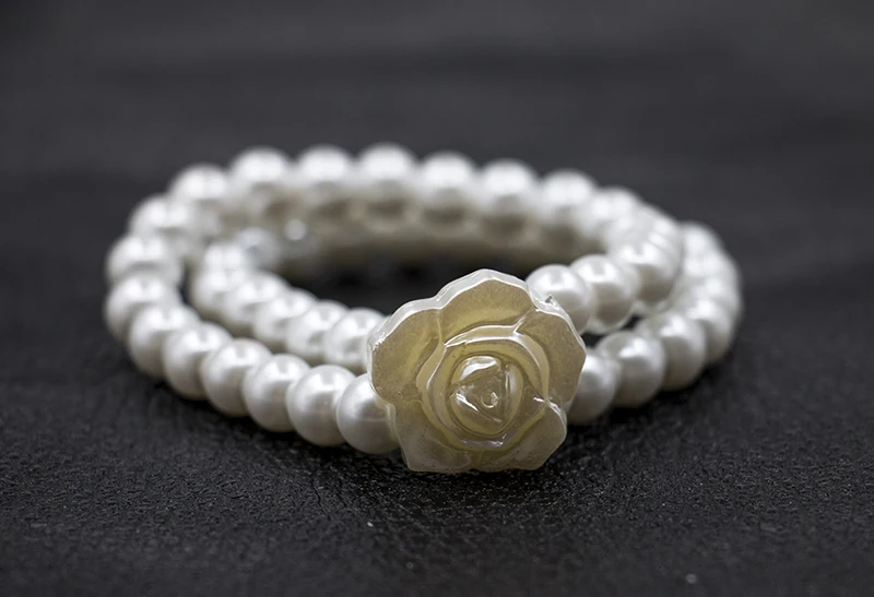 charm camellia flower bracelets double layer simulated pearl wedding friendship bracelet for women | Украшения и аксессуары