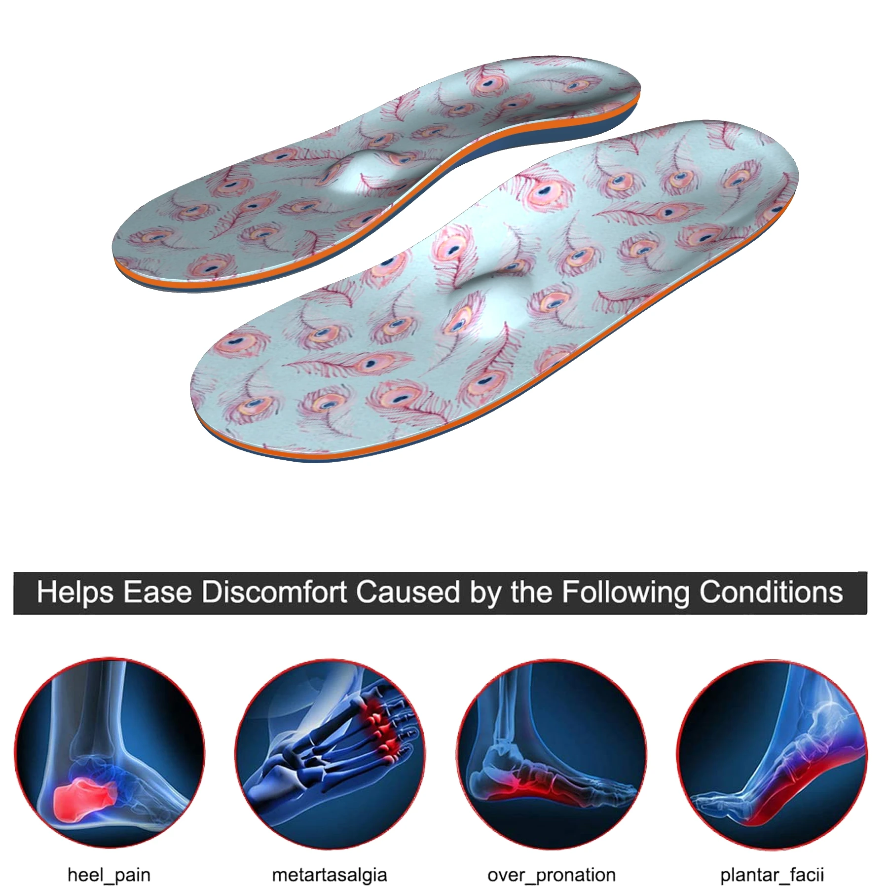 Pink Feather Plantar Fasciitis Feet Insoles Arch Supports Orthotic Inserts Metatarsalgia Relieve Flat Feet, High Arch, Foot Pain
Pink Feather Plantar Fasciitis Feet Insoles Arch Supports Orthotic Inserts Metatarsalgia Relieve Flat Feet, High Arch, Foot Pain