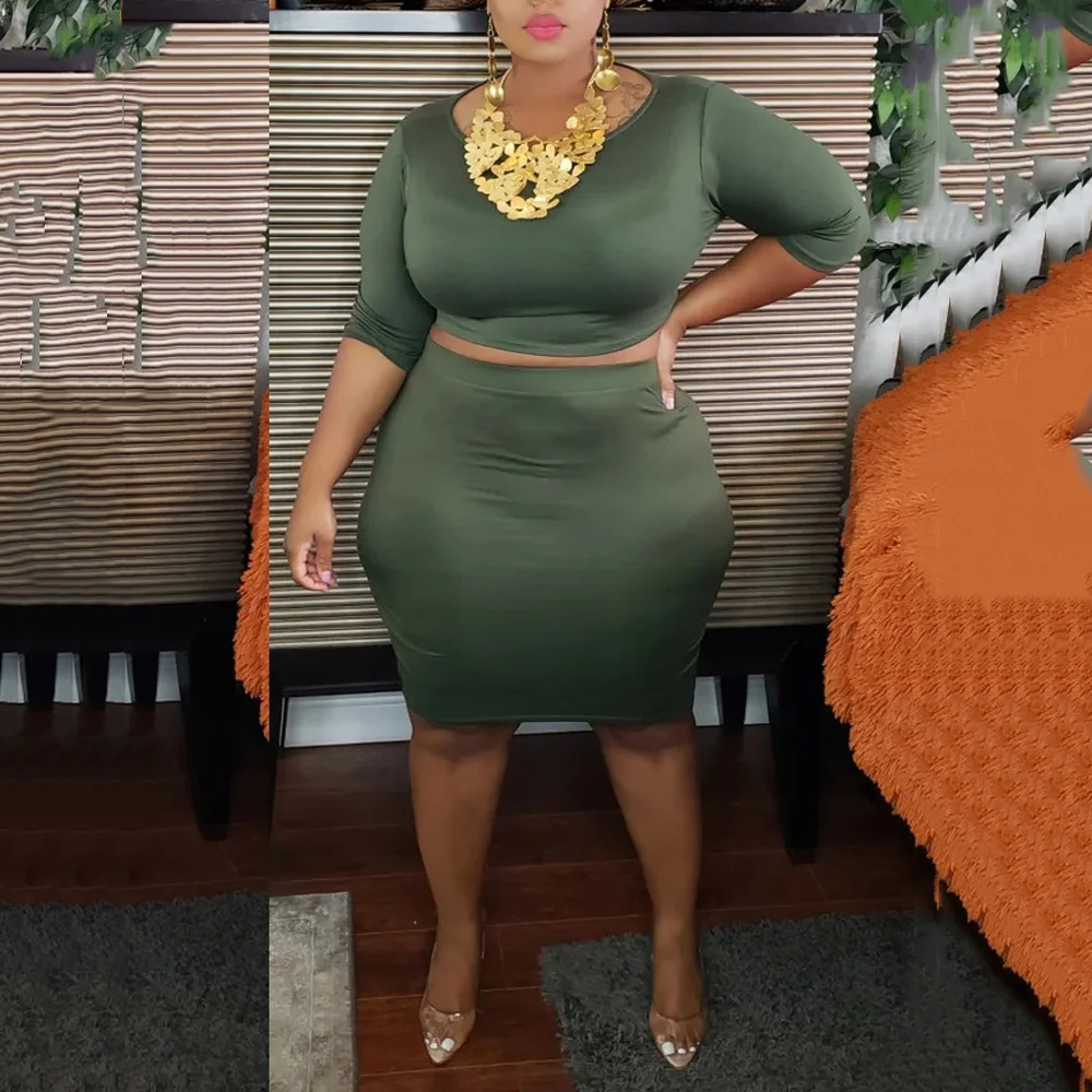 Big Size 4xl 5xl Skirt Sets Bodycon Blouse & Skirt Solid Pullovers Sexy For Evening Night Party Club Cloth 2 Pieces Matching Set
Big Size 4xl 5xl Skirt Sets Bodycon Blouse & Skirt Solid Pullovers Sexy For Evening Night Party Club Cloth 2 Pieces Matching Set