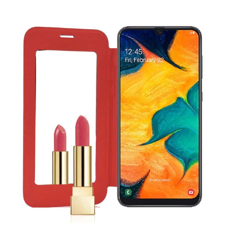 Кожаный чехол для Samsung Galaxy S8 S9 S10 Plus A20 A30 прозрачный с откидной крышкой и
