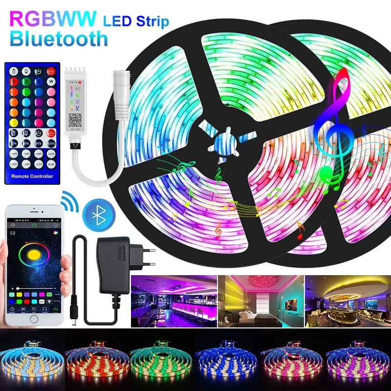 5M-30M LED Strip Light Bluetooth RGBWW SMD 5050 LED Lights DC12V RGB Led tape diode ribbon Flexible APP Phone Control+adapter
5M-30M LED Strip Light Bluetooth RGBWW SMD 5050 LED Lights DC12V RGB Led tape diode ribbon Flexible APP Phone Control+adapter