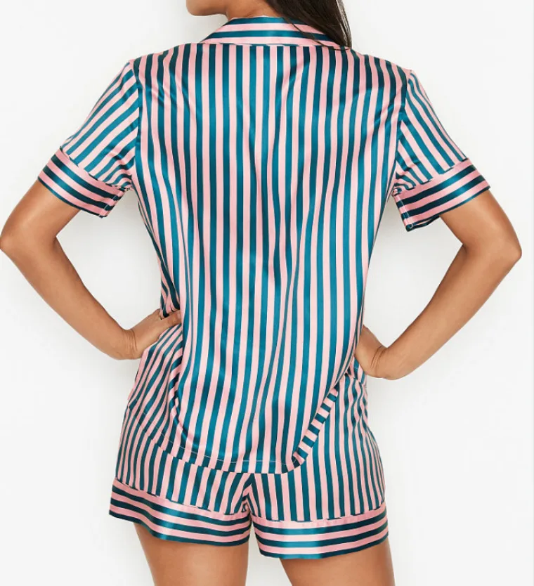 New Women Striped Lingerie Set Crop Top Shorts Pajamas Set Sleepwear Satin Pijama Nightwear Pyjama Femme Homewear
New Women Striped Lingerie Set Crop Top Shorts Pajamas Set Sleepwear Satin Pijama Nightwear Pyjama Femme Homewear