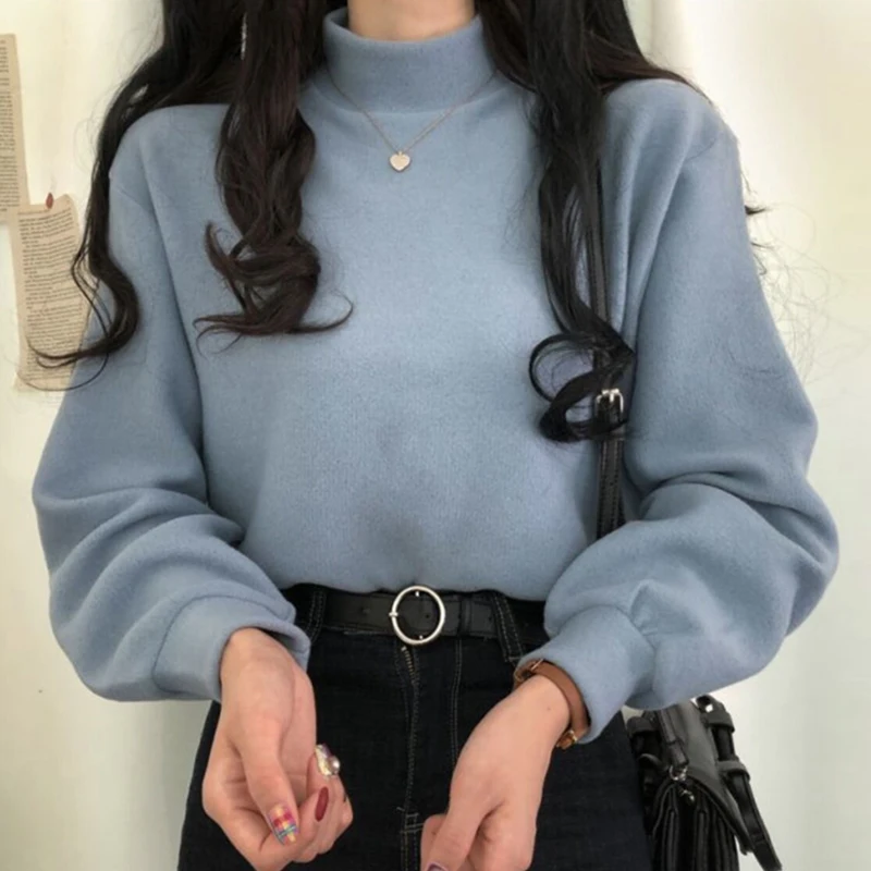 Woman Hoodie 2021 Korean Fashion Elegant Gentle Solid Half High Neck Pullover Loose Puff Sleeves Plus Velvet Hoodies Sweatshirt
Woman Hoodie 2021 Korean Fashion Elegant Gentle Solid Half High Neck Pullover Loose Puff Sleeves Plus Velvet Hoodies Sweatshirt