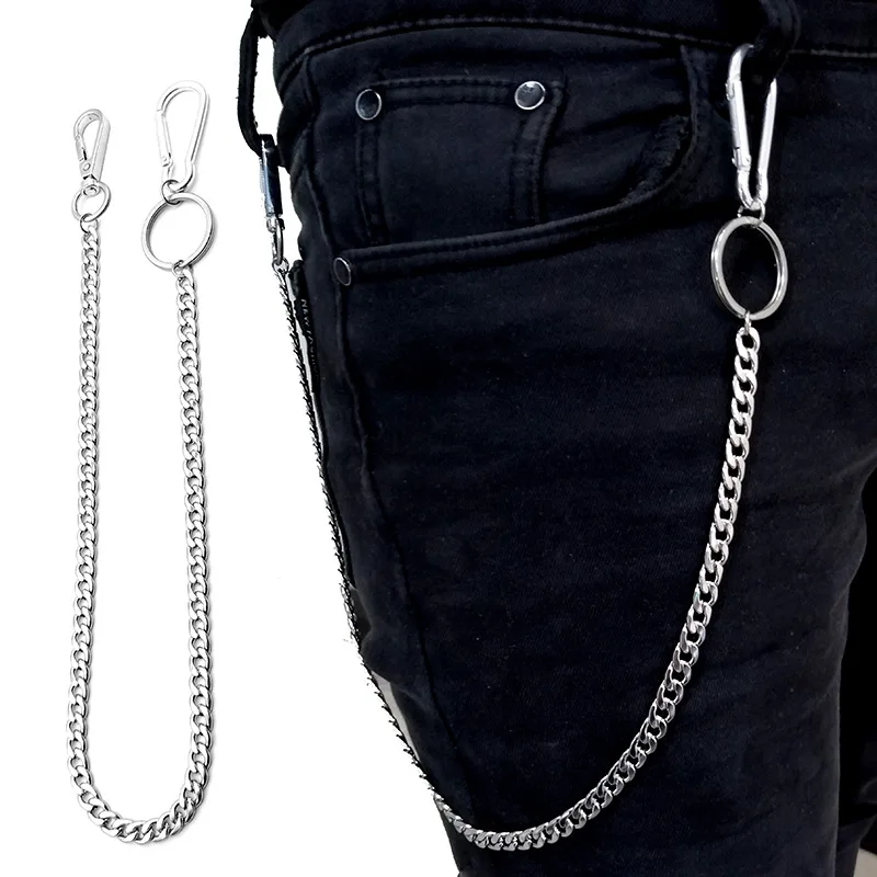 Уличная металлическая цепь для брюк в стиле панк-рок Мужская большая кольцевая