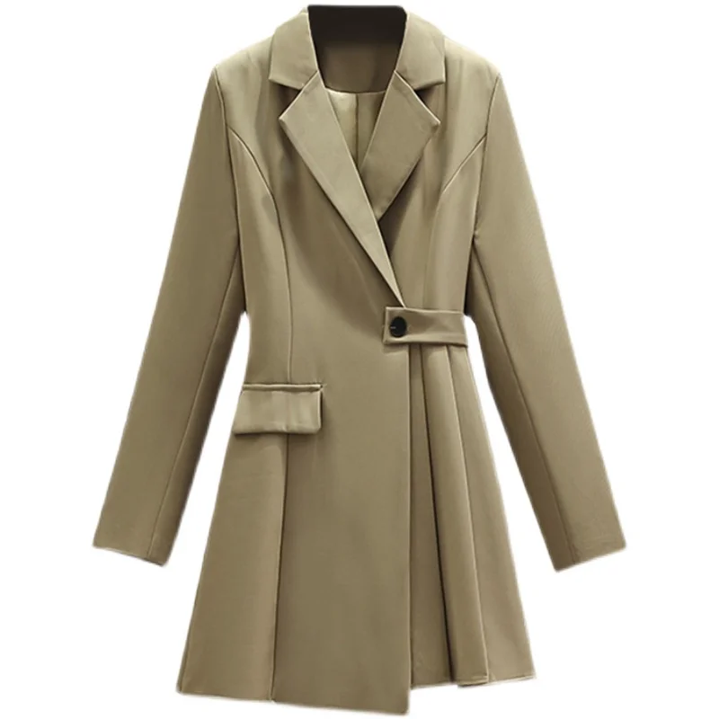 Plus Size Office Ladies Elegant Blazer Dresses Women Long Sleeve Notched Pleated Solid 4XL Dresses Korean Casual Autumn Vestidos
Plus Size Office Ladies Elegant Blazer Dresses Women Long Sleeve Notched Pleated Solid 4XL Dresses Korean Casual Autumn Vestidos
