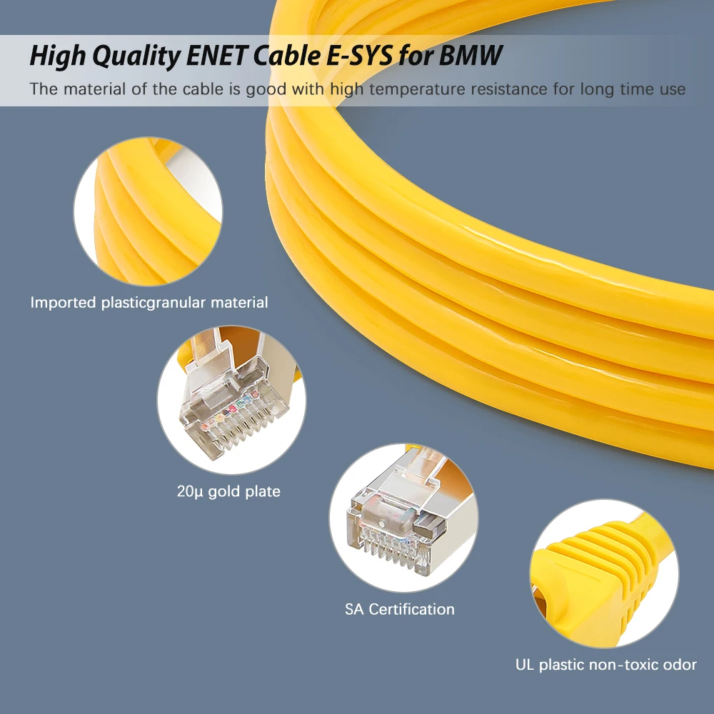 Качество E-SYS кабель для BMW F-Series ICOM ENET OBD2 кодирования диагностический кабель Ethernet для YDL для передачи данных по каналам OBDII кодирования Скрыта...
Качество E-SYS кабель для BMW F-Series ICOM ENET OBD2 кодирования диагностический кабель Ethernet для YDL для передачи данных по каналам OBDII кодирования Скрыта...