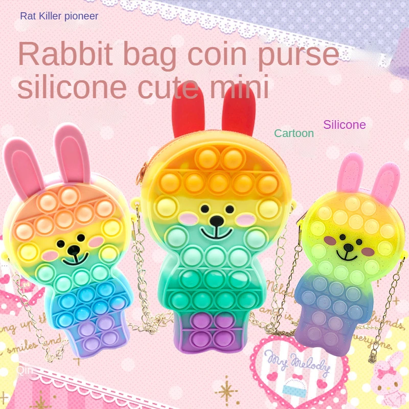 New Rabbit Coin Purse Pop It Fidget Stress Squeeze Silicone Rainbow Bubble Antistress Adults Children Sensory Toy Relieve Autism
New Rabbit Coin Purse Pop It Fidget Stress Squeeze Silicone Rainbow Bubble Antistress Adults Children Sensory Toy Relieve Autism