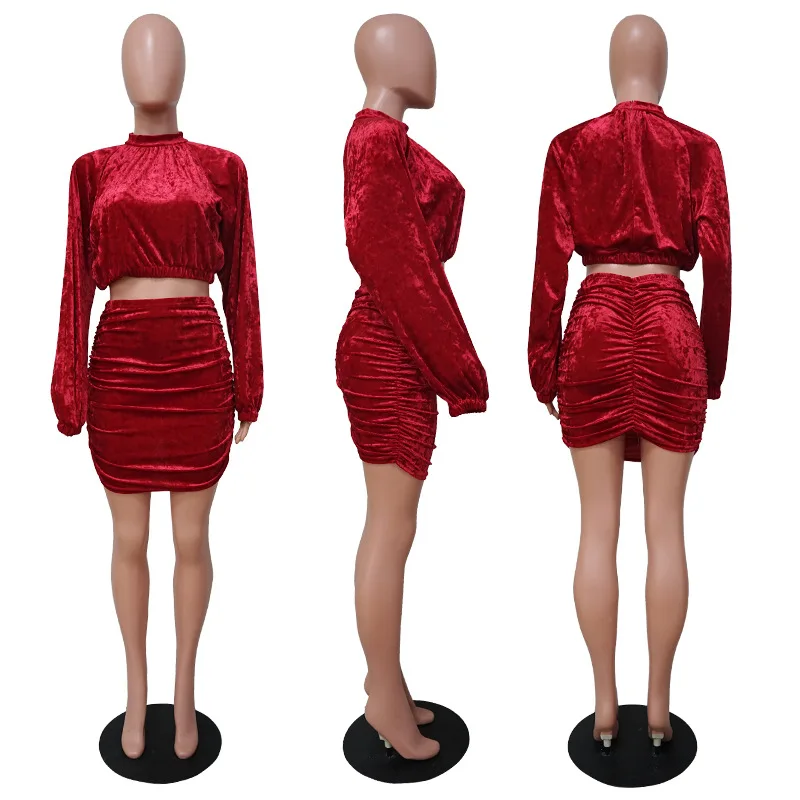 Adogirl Velvet Skirt Suit Solid Color Lantren Sleeve Turtleneck Crop Top and Bodycon Fold Skirt High Street Wear Matching Set
Adogirl Velvet Skirt Suit Solid Color Lantren Sleeve Turtleneck Crop Top and Bodycon Fold Skirt High Street Wear Matching Set