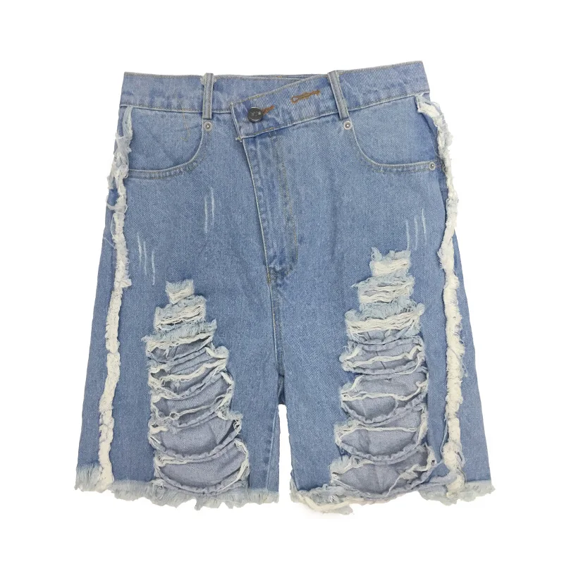 QING MO Blue Women Denim Short Pants 2020 Summer Women Holes Pants Female High Waist Loose Trousers Fashion Tide ZQY4412
QING MO Blue Women Denim Short Pants 2020 Summer Women Holes Pants Female High Waist Loose Trousers Fashion Tide ZQY4412