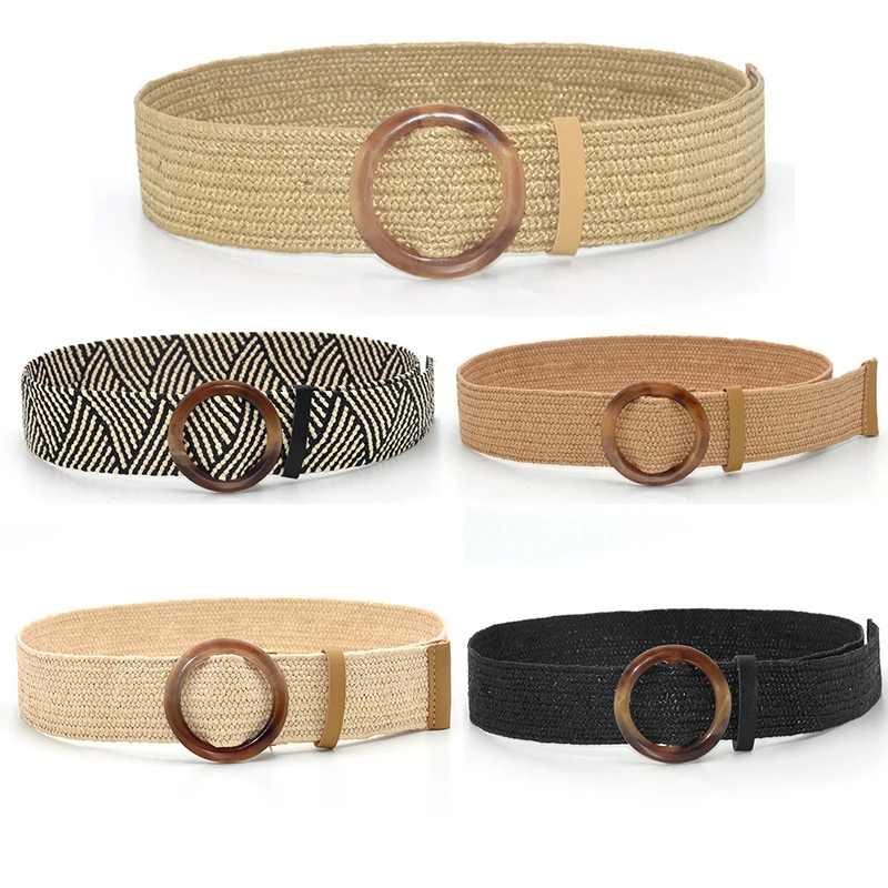 Vintage Boho Braided Waist Belt Summer Solid Female Belt Round Wooden Smooth Buckle Fake Straw Wide Belts For Women
Vintage Boho Braided Waist Belt Summer Solid Female Belt Round Wooden Smooth Buckle Fake Straw Wide Belts For Women