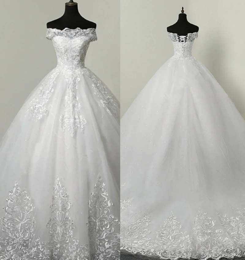 2021 Strapless Off Shoulder Short Sleeve Sweep Train Tulle Lace Elegant Lace-up Wedding Dress Bride Gown Vestidos De Novia
2021 Strapless Off Shoulder Short Sleeve Sweep Train Tulle Lace Elegant Lace-up Wedding Dress Bride Gown Vestidos De Novia