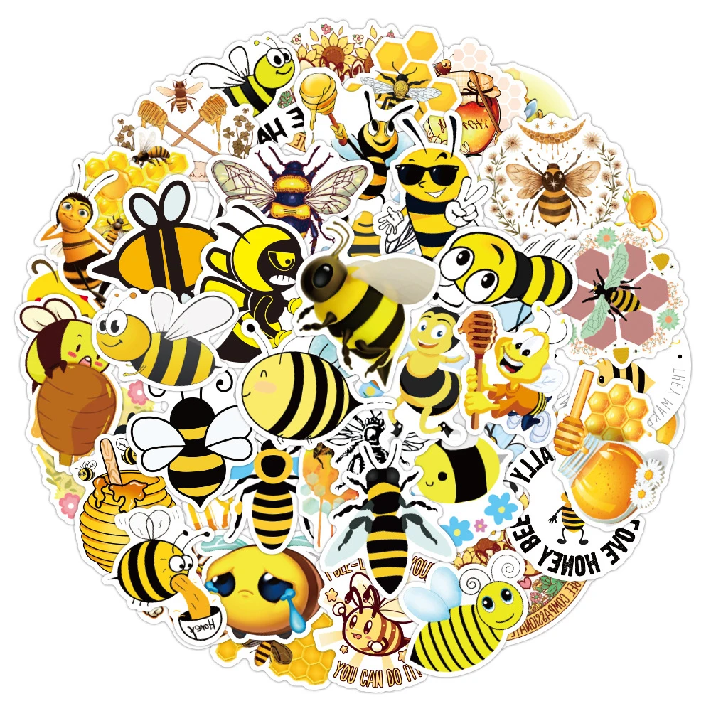 50pcs Cartoon Cute Yellow Bee Graffiti Scrapbook Stickers for Laptop Bike Computer Helmet Car DIY Waterproof Sticker
50pcs Cartoon Cute Yellow Bee Graffiti Scrapbook Stickers for Laptop Bike Computer Helmet Car DIY Waterproof Sticker