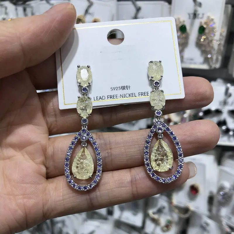 fashion long red cz drop earring for women wedding bridal 
fashion long red cz drop earring for women wedding bridal