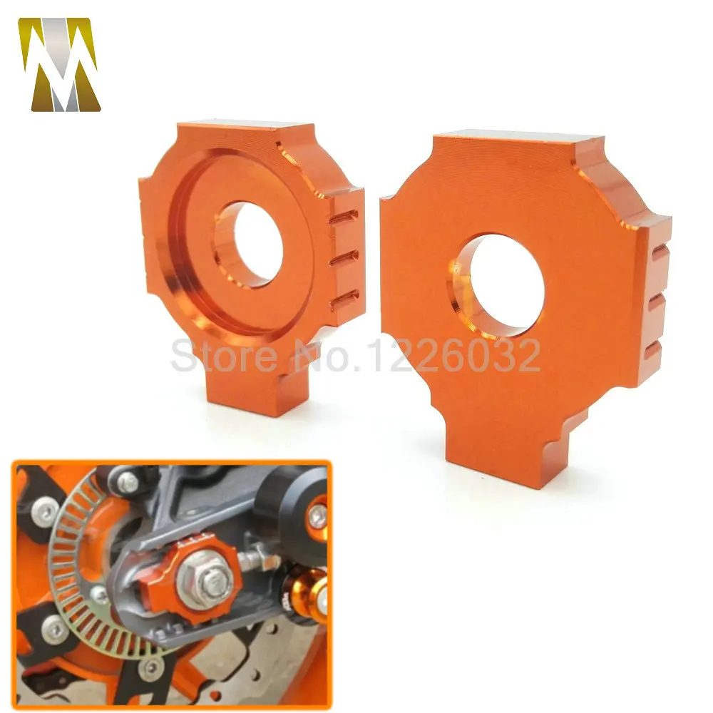 New Orange Motorcycle CNC Rear Axle Spindle Chain Adjuster Blocks for KTM DUKE 125/200/390
New Orange Motorcycle CNC Rear Axle Spindle Chain Adjuster Blocks for KTM DUKE 125/200/390