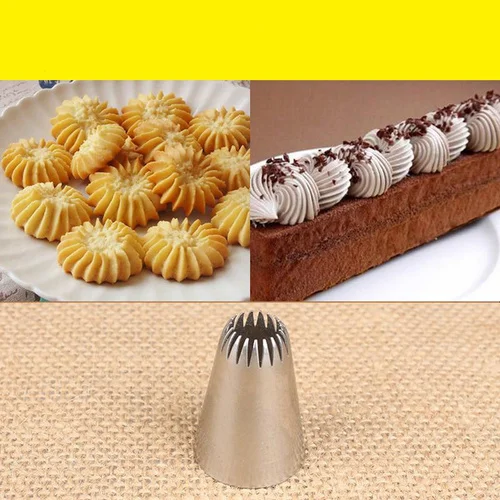 304 Stainless Steel 19 Tooth Cookie Decorating Nozzle Welding and Polishing Baking DIY Tool Medium 
304 Stainless Steel 19 Tooth Cookie Decorating Nozzle Welding and Polishing Baking DIY Tool Medium