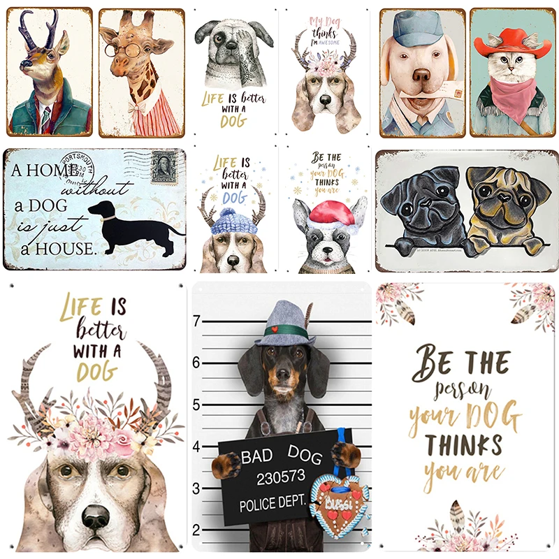 Cartoon Fun Dog Plaque Metal Vintage Tin Sign Decor Life Is Better With A Dog Metal Home Decoration To Pet Shop For Living Room
Cartoon Fun Dog Plaque Metal Vintage Tin Sign Decor Life Is Better With A Dog Metal Home Decoration To Pet Shop For Living Room
