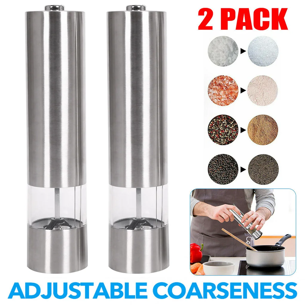 Electric Grinder Stainless Steel Pepper Mill Pepper Grinder Adjustable Automatic One-handed Operation Pepper Milling Tool
Electric Grinder Stainless Steel Pepper Mill Pepper Grinder Adjustable Automatic One-handed Operation Pepper Milling Tool