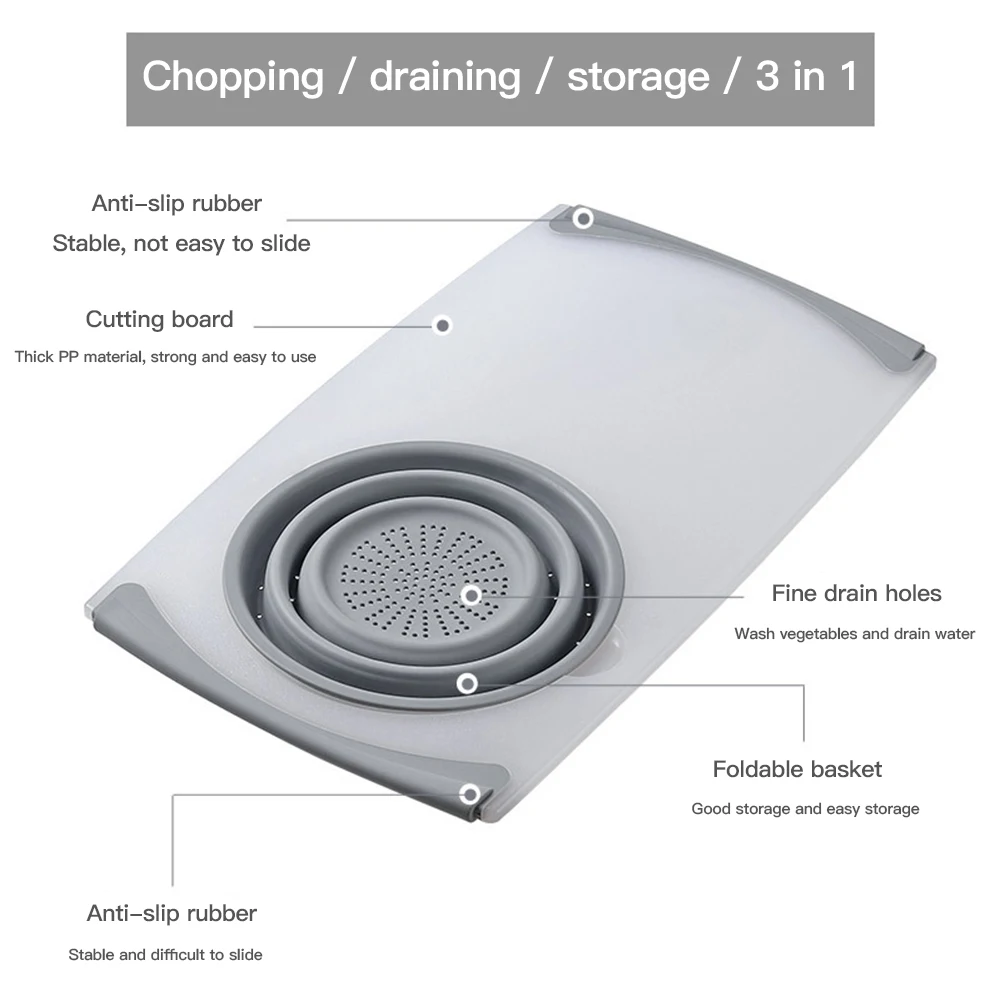 Folding Innovative Multi-Functional Silicone Chopping Board Detachable Folding Drain Basket Sink Cutting Board Kitchen Tools
Folding Innovative Multi-Functional Silicone Chopping Board Detachable Folding Drain Basket Sink Cutting Board Kitchen Tools