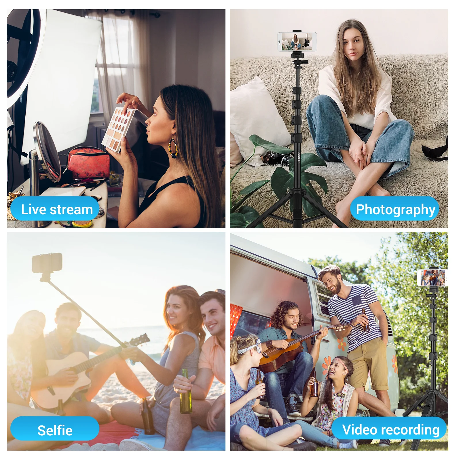 Andoer ZP100B Selfie Stick Tripod Phone Tripod Stand with BT Remote for Smartphone for Selfie Video Recording Camera Tripod
Andoer ZP100B Selfie Stick Tripod Phone Tripod Stand with BT Remote for Smartphone for Selfie Video Recording Camera Tripod
