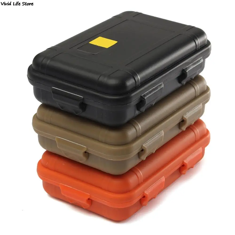 

Outdoor Shockproof Waterproof Boxes Survival Airtight Case Holder For Storage Matches Small Tools EDC Travel Sealed Containers