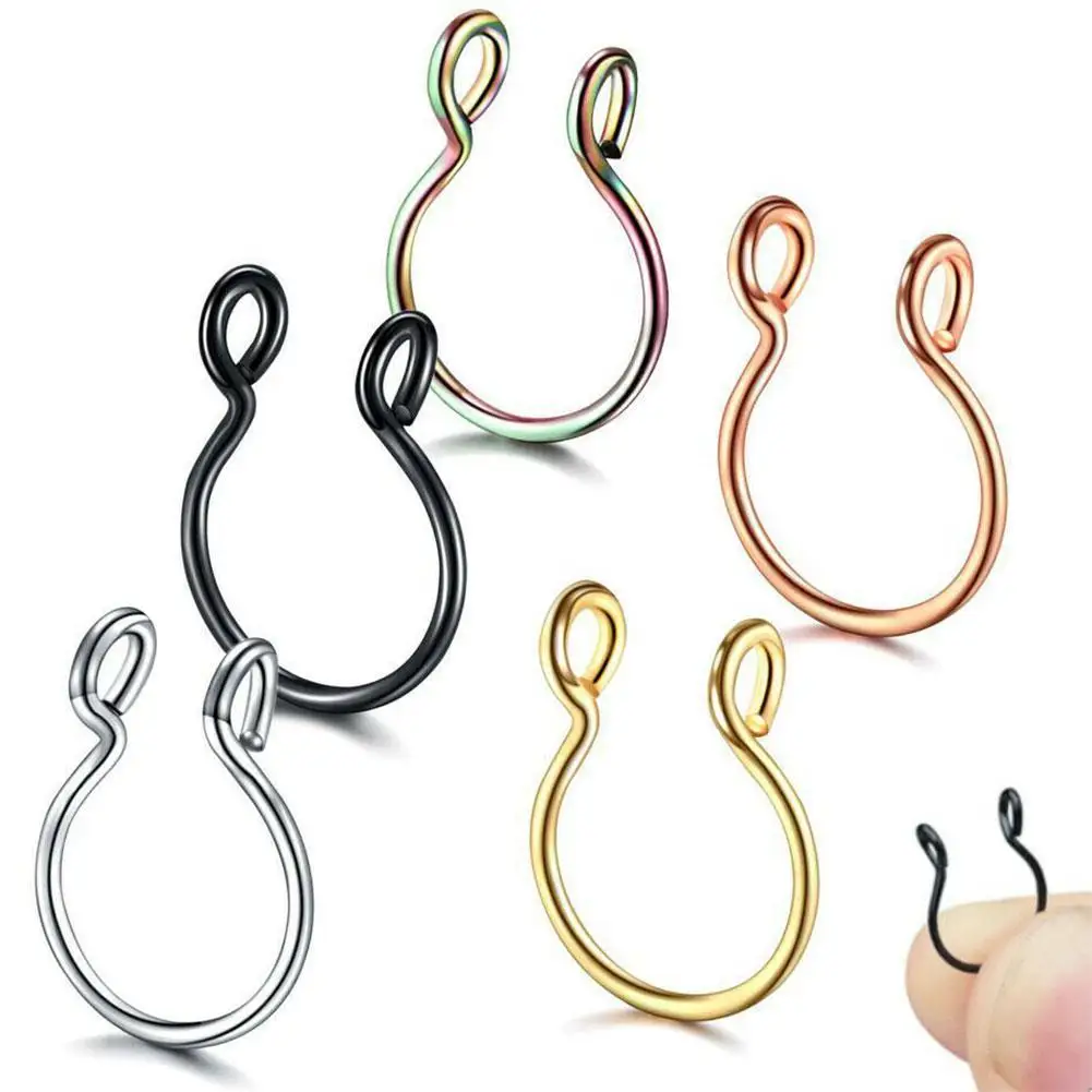 Unisex Nose Rings U Shaped Steel Fake Nose Hoop Women Nose Piercing Fake Rings Piercing Ring Earrings Jewelry Sep U1V1
Unisex Nose Rings U Shaped Steel Fake Nose Hoop Women Nose Piercing Fake Rings Piercing Ring Earrings Jewelry Sep U1V1