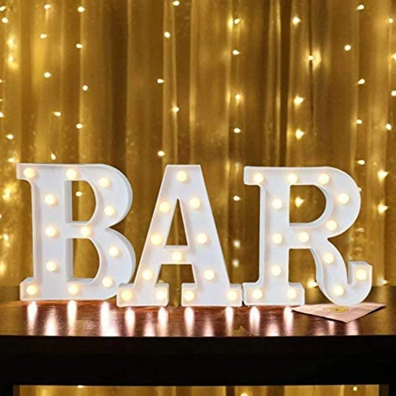 Letter Light Signs, Light Up Alphabet Letters, Suitable for Wedding Birthday Party Christmas Home Bar Decoration
Letter Light Signs, Light Up Alphabet Letters, Suitable for Wedding Birthday Party Christmas Home Bar Decoration