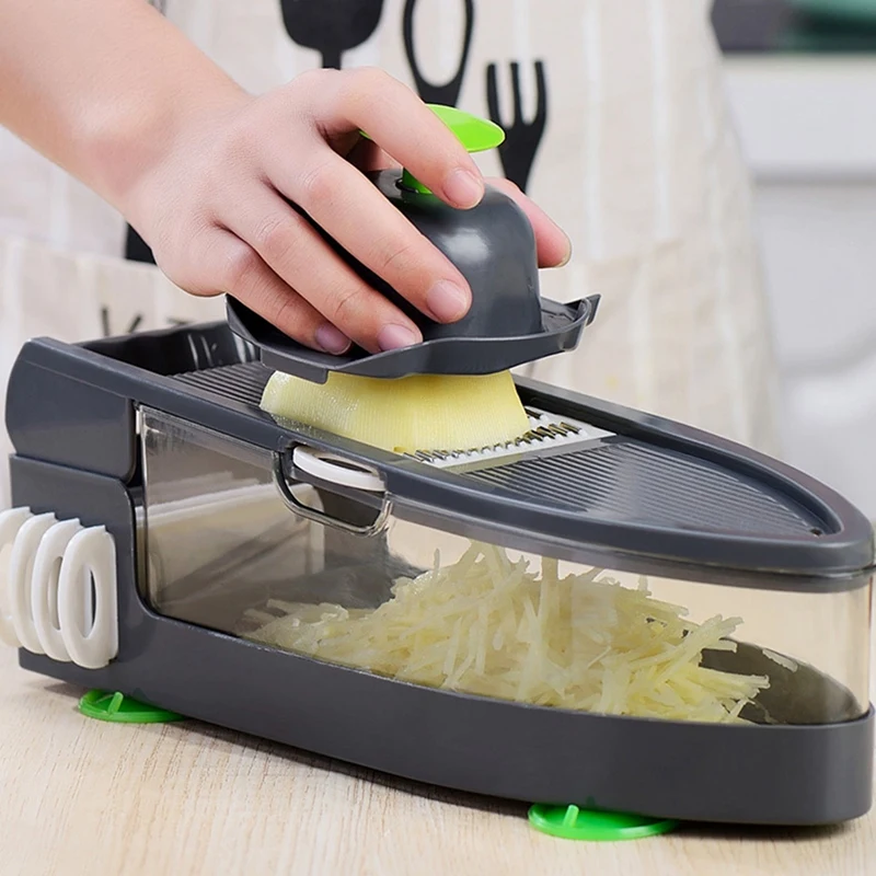 Vegetable Cutter Kitchen Accessories Steel Blade Slicer Fruit Cutter Potato Peeler Carrot Grater Storage Box
Vegetable Cutter Kitchen Accessories Steel Blade Slicer Fruit Cutter Potato Peeler Carrot Grater Storage Box