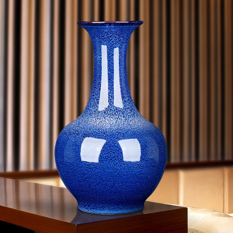 Jingdezhen Ceramic Vase kiln change flower arrangement new Chinese living room TV cabinet decoration porcelain crafts 
Jingdezhen Ceramic Vase kiln change flower arrangement new Chinese living room TV cabinet decoration porcelain crafts