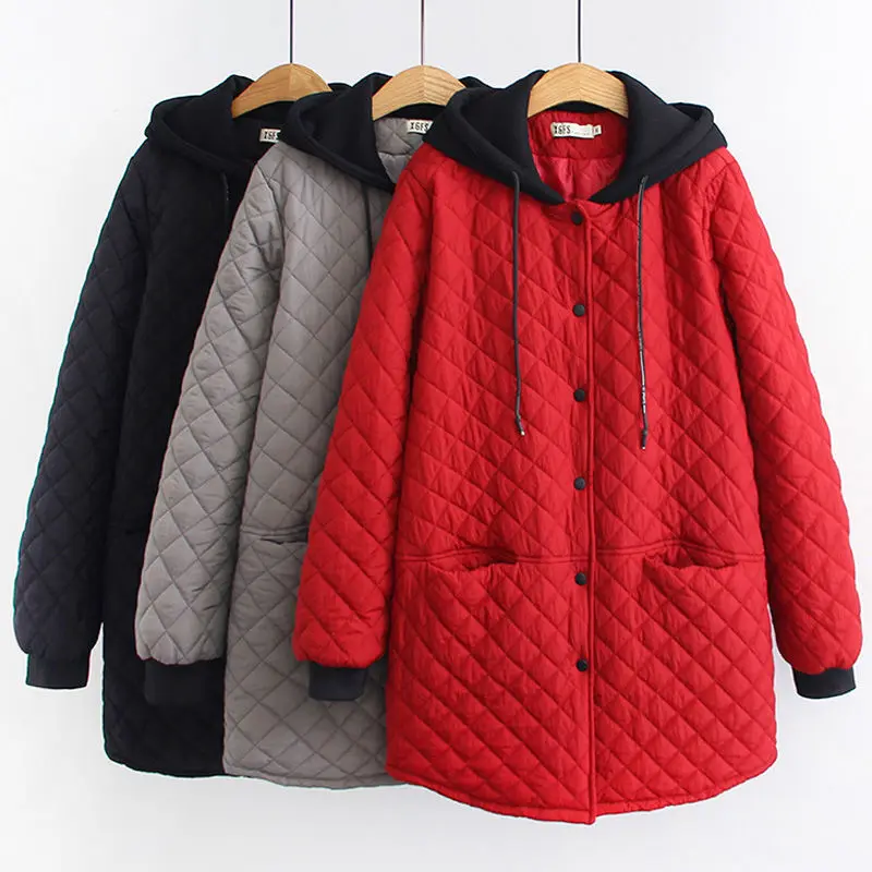 Women Autumn Winter Parkas Coat Jackets Female Hooded Plaid Long Sleeve Warm Winter Jacket Plus Size 6XL Casaco Feminino X159
Women Autumn Winter Parkas Coat Jackets Female Hooded Plaid Long Sleeve Warm Winter Jacket Plus Size 6XL Casaco Feminino X159