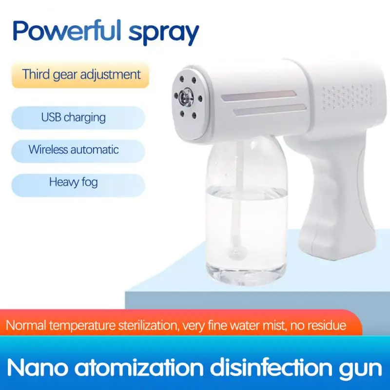 NEW T06 Nano Steam Spray Gun Wireless Blue Light Nano Sprayer Fogger Household Disinfection Machine Atomizer For Office Home
NEW T06 Nano Steam Spray Gun Wireless Blue Light Nano Sprayer Fogger Household Disinfection Machine Atomizer For Office Home