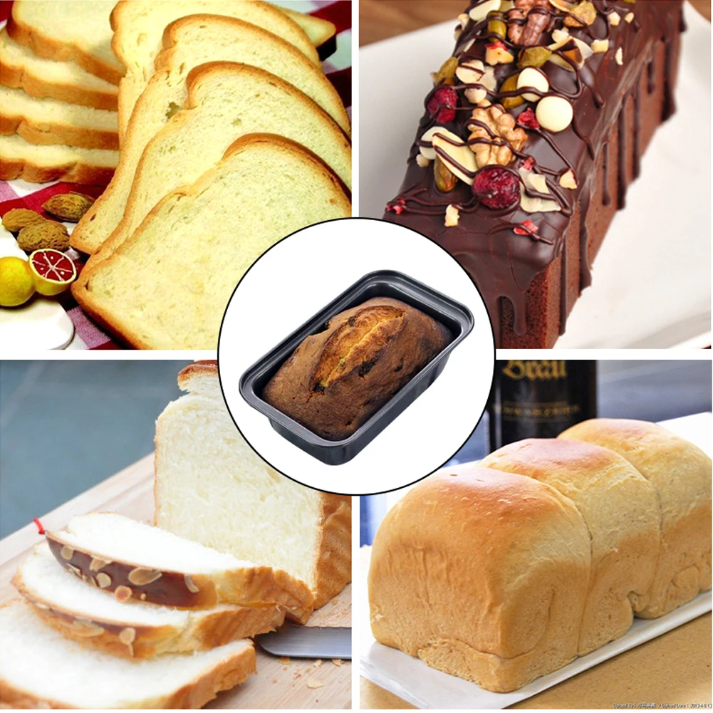 Nonstick Carbon Steel Bakeware Loaf Tins Pan Bread Toast Mould Baking Tray Kitchen Supplies for Breads Cakes Loaves Baking 2 PCS