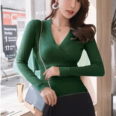 2021 New Sweater Sexy Deep V Neck Women's Pullover Casual Slim Bottoming Sweaters Female Elastic Cotton Long Sleeve Tops Femme
2021 New Sweater Sexy Deep V Neck Women's Pullover Casual Slim Bottoming Sweaters Female Elastic Cotton Long Sleeve Tops Femme