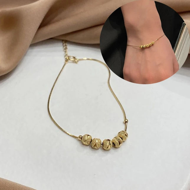 Фото Подарок модный Шарм-браслет с шариком золотого цвета женский браслет и