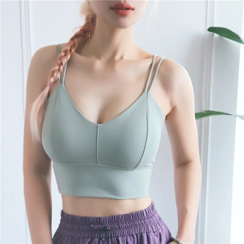 Solid Spaghetti Straps Yoga Gym Crop Tops Women Quick Dry Running Sport Bras Wireless Fitness Jogger Vest Tank Tops 2020
Solid Spaghetti Straps Yoga Gym Crop Tops Women Quick Dry Running Sport Bras Wireless Fitness Jogger Vest Tank Tops 2020