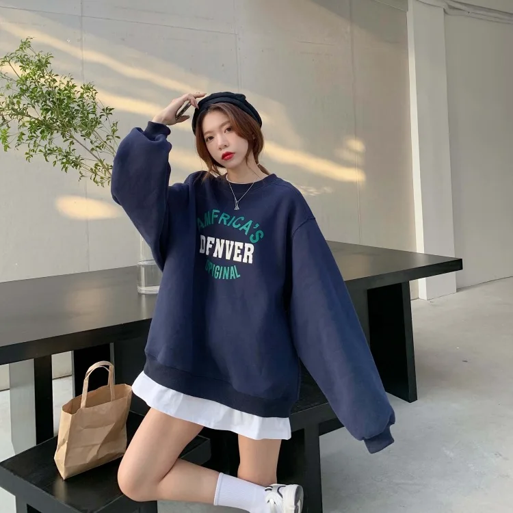 XZ2770 velvet thick fake two pieces of American retro loose BF style popular long-sleeved Sweatshirts
XZ2770 velvet thick fake two pieces of American retro loose BF style popular long-sleeved Sweatshirts