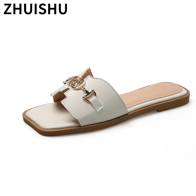 Summer Women's Flat Slippers Fashion Open Toe Chain Decoration Casual Women's Shoes Comfortable Outdoor PU Women's Sandals
Summer Women's Flat Slippers Fashion Open Toe Chain Decoration Casual Women's Shoes Comfortable Outdoor PU Women's Sandals