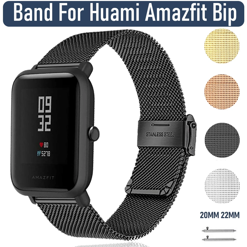 Milanese Wrist Band for Amazfit Bip Lite/U/S Watch Stainless Steel WatchBand Metal Strap for Huami Amazfit Bip Watch 20mm 22mm
Milanese Wrist Band for Amazfit Bip Lite/U/S Watch Stainless Steel WatchBand Metal Strap for Huami Amazfit Bip Watch 20mm 22mm