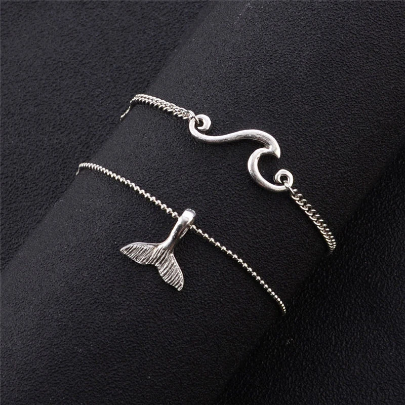 Bohemian Ocean Wave Whale Tail Anklet Bracelets Women Beach Silver Color Ankle Chain Foot Bracelet Summer Jewelry
Bohemian Ocean Wave Whale Tail Anklet Bracelets Women Beach Silver Color Ankle Chain Foot Bracelet Summer Jewelry