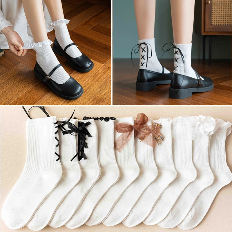 1 Pair Kawaii Socks Simple Solid Color Ins Loose Cotton Middle Tube Knitted Socks Fashion Happy Lace Socks For Women Girls
1 Pair Kawaii Socks Simple Solid Color Ins Loose Cotton Middle Tube Knitted Socks Fashion Happy Lace Socks For Women Girls