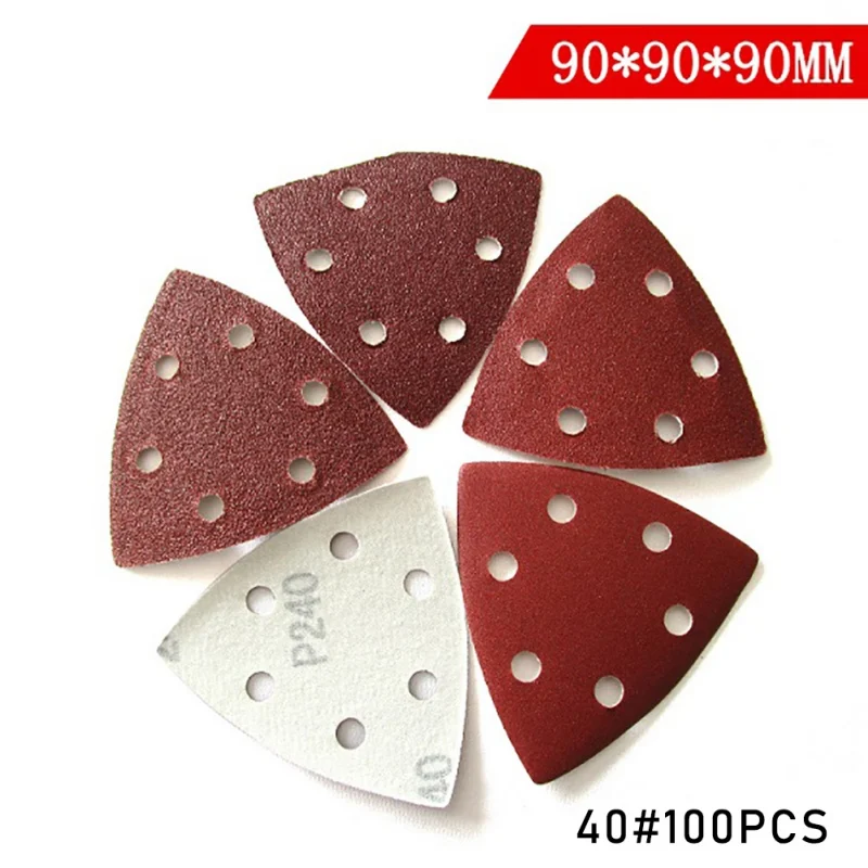 100PCS Triangle Sandpaper 90*90*90mm 6-hole Red Sand Self-adhesive Flocking Sandpaper Universal Accessories
100PCS Triangle Sandpaper 90*90*90mm 6-hole Red Sand Self-adhesive Flocking Sandpaper Universal Accessories