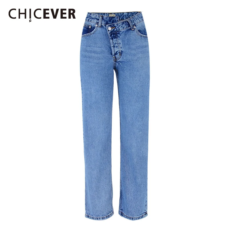 CHICEVER Casual Denim Wide Leg Pants For Women High Waist Loose Straight Irregular Jeans Female New Clothes Spring 2021 Fashion
CHICEVER Casual Denim Wide Leg Pants For Women High Waist Loose Straight Irregular Jeans Female New Clothes Spring 2021 Fashion