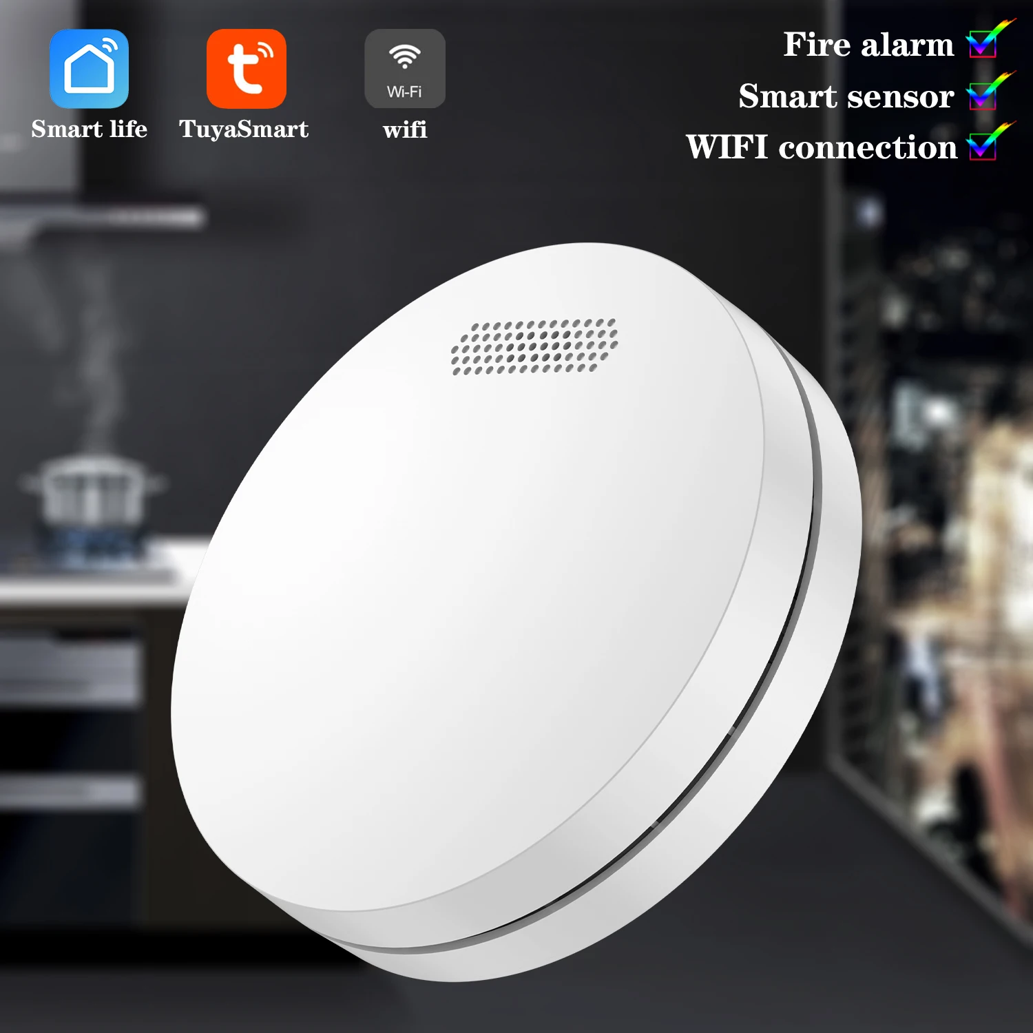 Детектор дыма WIFI Rauchmelder Tuya Smart Life управление через приложение Домашняя