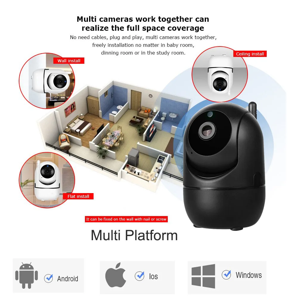 Камера видеонаблюдения Full HD сетевая инфракрасная мини-камера с функцией