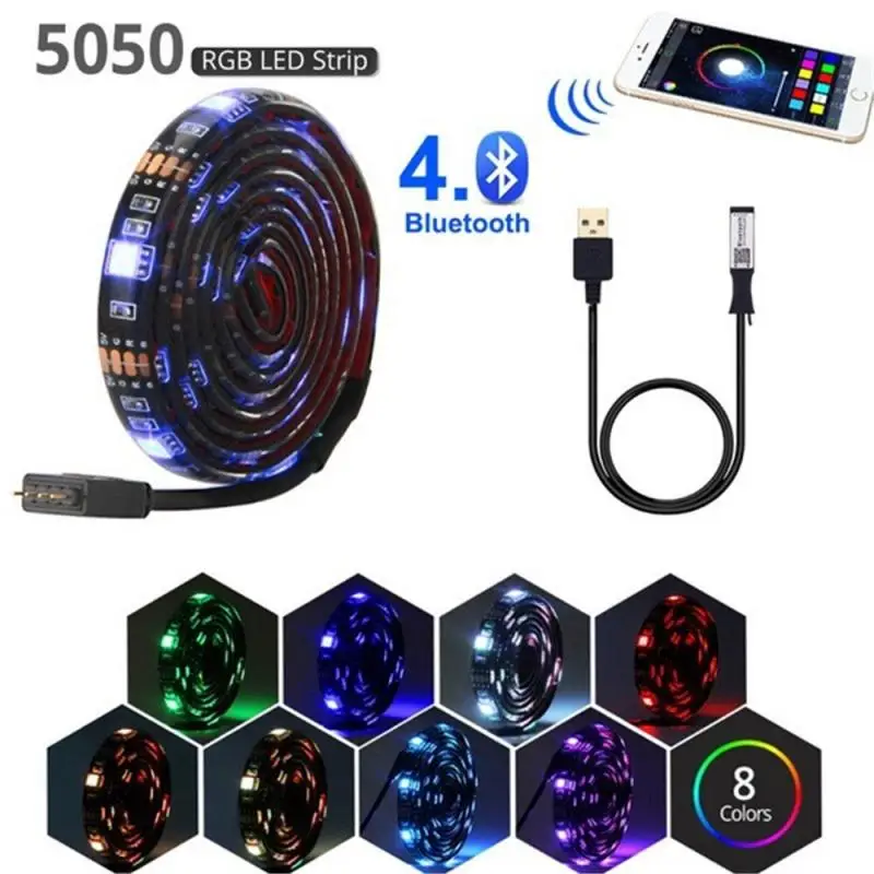 Водонепроницаемый светодиодный RGB-диодный светильник, 5 В, USB, Bluetooth, 0,5-10 м, 5050
Водонепроницаемый светодиодный RGB-диодный светильник, 5 В, USB, Bluetooth, 0,5-10 м, 5050